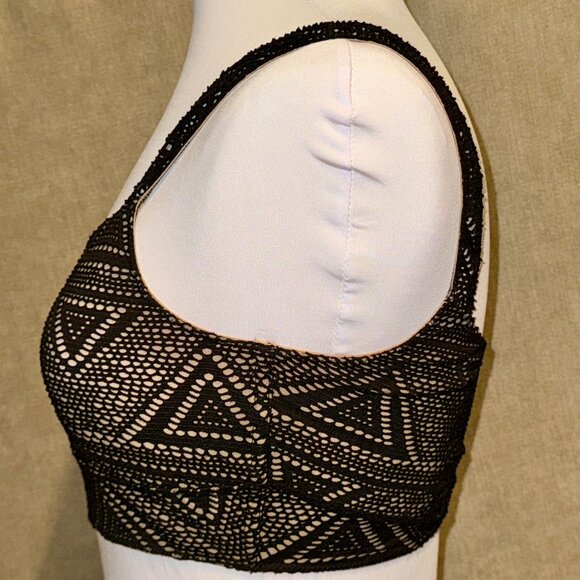Intimately by Free People Black & Light Beige Crochet-Style Bralette, Small - Picture 6 of 7